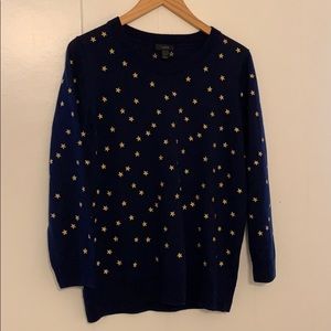 J crew never worn large embroidered star sweater